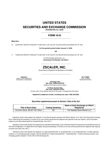 Thumbnail Zscaler 10-Q Quarterly Report FY2020 