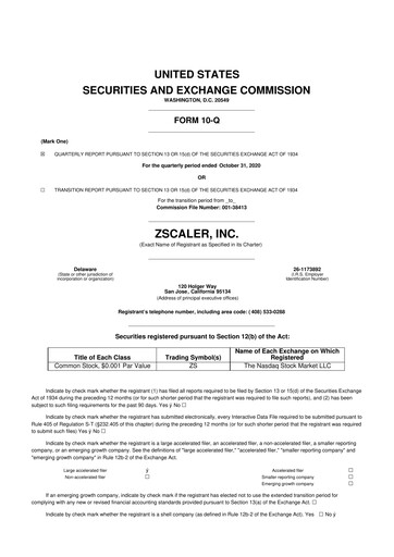 Thumbnail Zscaler 10-Q Quarterly Report FY2021 