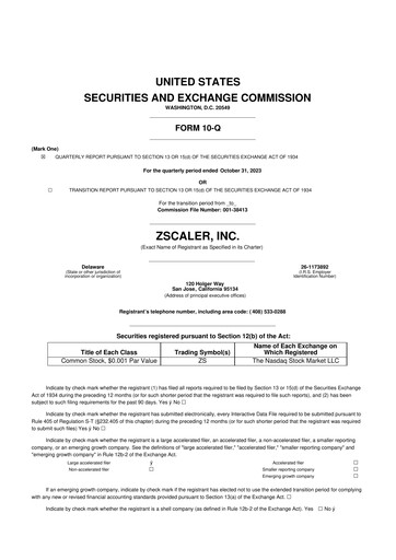 Thumbnail Zscaler 10-Q Quarterly Report FY2023 