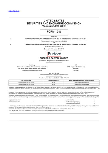 Thumbnail Burford Capital 10-Q Quarterly Report FY 