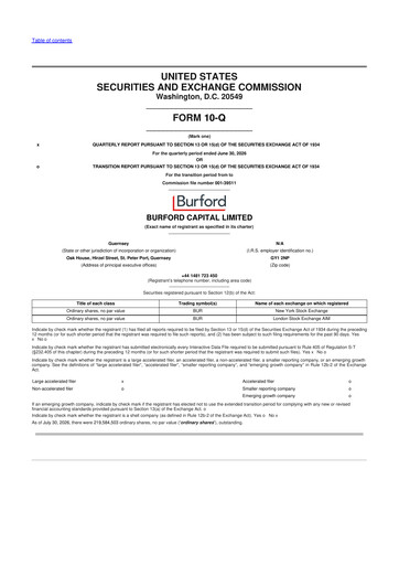 Miniature Burford Capital 10-Q Rapport trimestriel 2026 
