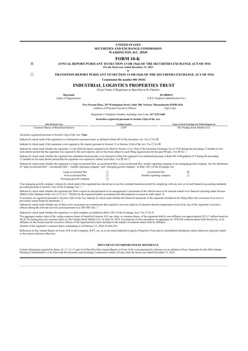 Thumbnail Industrial Logistics Properties Trust 10-K Annual Report 2023