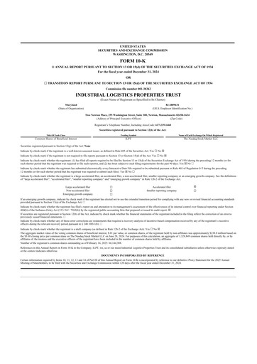 Thumbnail Industrial Logistics Properties Trust 10-K Annual Report 2024