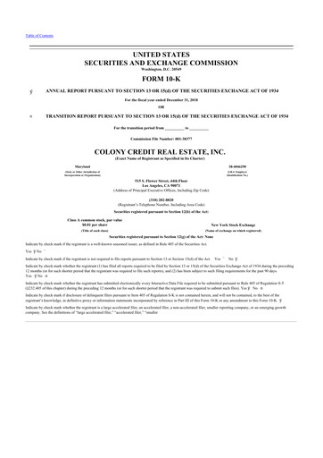 Thumbnail BrightSpire Capital 10-K Annual Report 2018