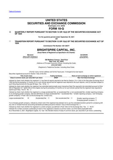 Thumbnail BrightSpire Capital 10-Q Quarterly Report FY2021 