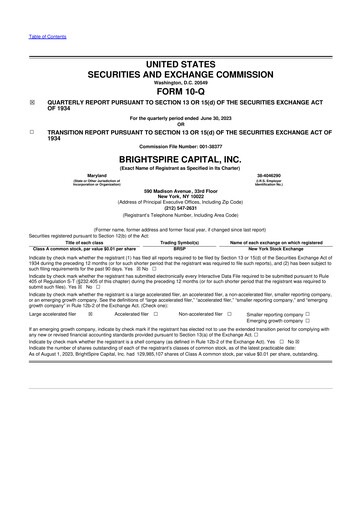 Thumbnail BrightSpire Capital 10-Q Quarterly Report FY2023 