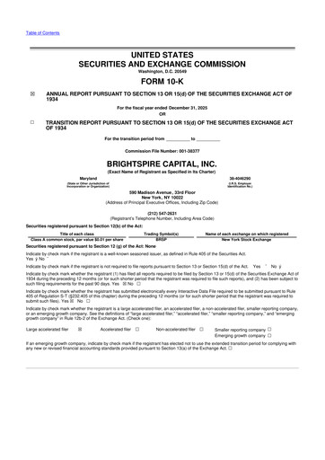 Thumbnail BrightSpire Capital 10-K Annual Report 2025