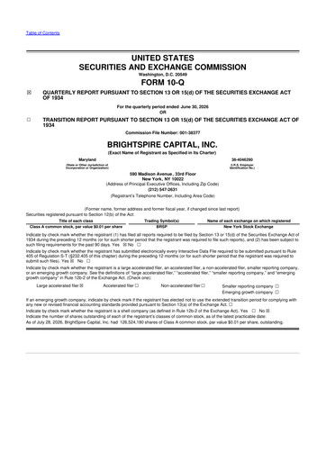 Thumbnail BrightSpire Capital 10-Q Quarterly Report FY2026 