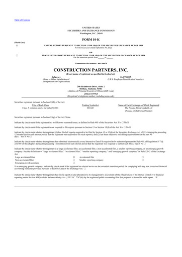 Miniature Construction Partners
 10-K Rapport annuel 2022