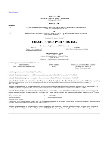 Miniature Construction Partners
 10-K Rapport annuel 2023