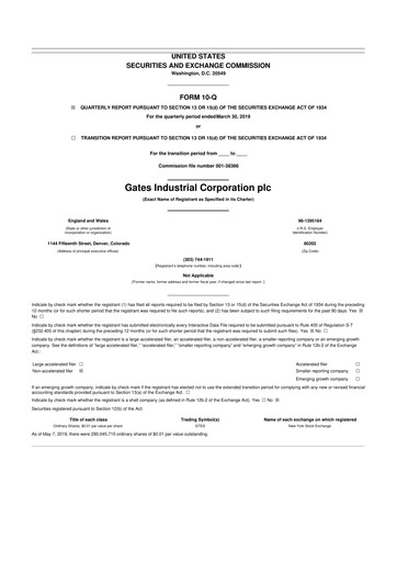 Miniature Gates Industrial Corp 10-Q Rapport trimestriel 2019 