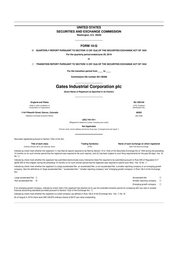 Miniature Gates Industrial Corp 10-Q Rapport trimestriel 2019 