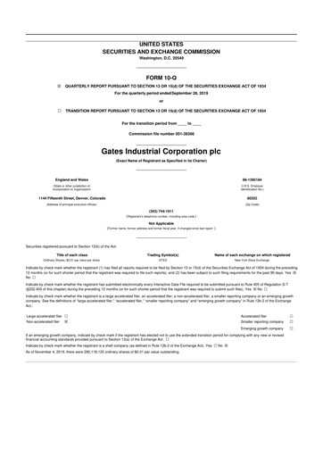 Miniature Gates Industrial Corp 10-Q Rapport trimestriel 2019 