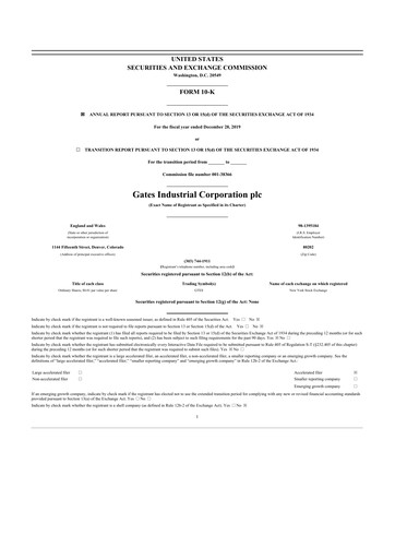 Vorschaubild Gates Industrial Corp 10-K Jahresbericht 2019