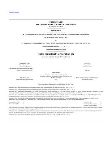 Vorschaubild Gates Industrial Corp 10-K Jahresbericht 2020