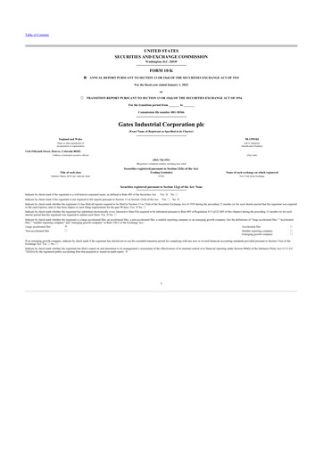 Vorschaubild Gates Industrial Corp 10-K Jahresbericht 2021