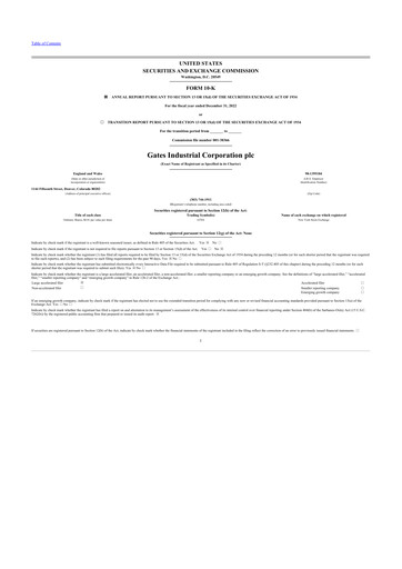 Vorschaubild Gates Industrial Corp 10-K Jahresbericht 2022