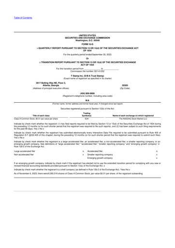 Vorschaubild T Stamp Inc. (TrustStamp) 10-Q Quartalsbericht 2023 
