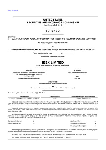 Vorschaubild IBEX 10-Q Quartalsbericht 2026 