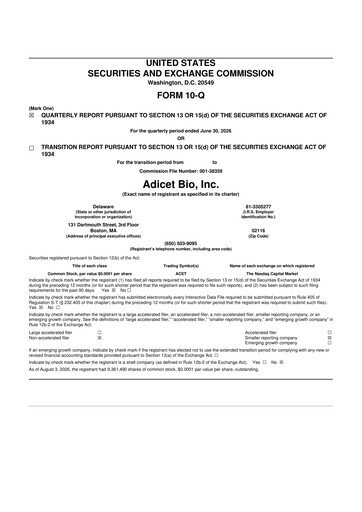Thumbnail Adicet Bio 10-Q Quarterly Report FY2026 
