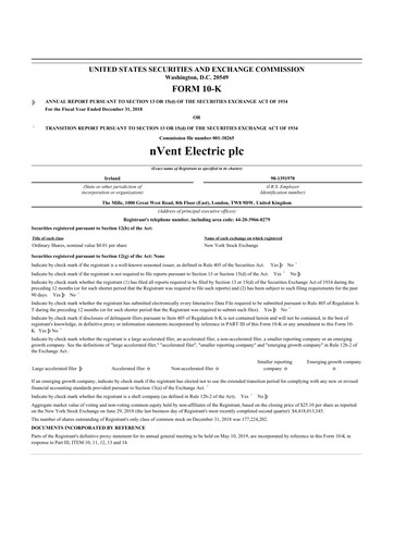 Vorschaubild nVent Electric 10-K Jahresbericht 2018