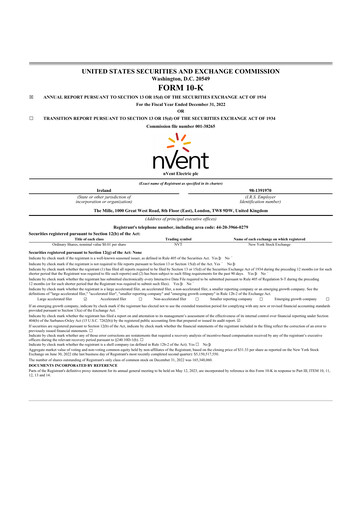 Vorschaubild nVent Electric 10-K Jahresbericht 2022