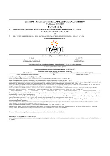 Vorschaubild nVent Electric 10-K Jahresbericht 2024