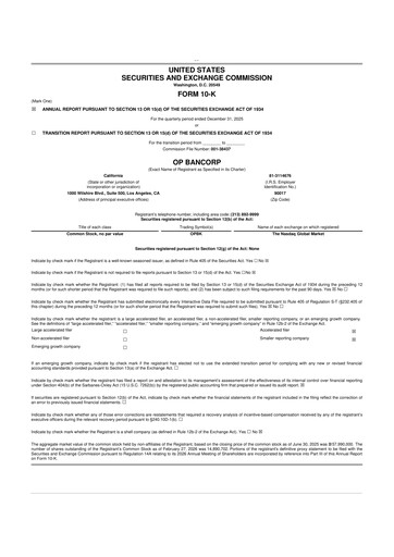 Thumbnail OP Bancorp (Open Bank) 10-K Annual Report 2025