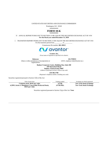 Thumbnail Avantor 10-K Annual Report 2020
