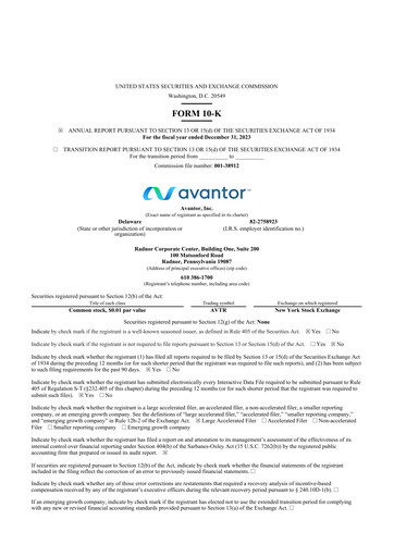 Thumbnail Avantor 10-K Annual Report 2023