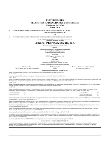 Thumbnail Amneal Pharmaceuticals
 10-K Annual Report 2023