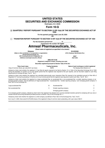 Thumbnail Amneal Pharmaceuticals
 10-Q Quarterly Report FY2025 