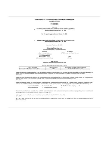 Vorschaubild Columbia Financial 10-Q Quartalsbericht 2026 