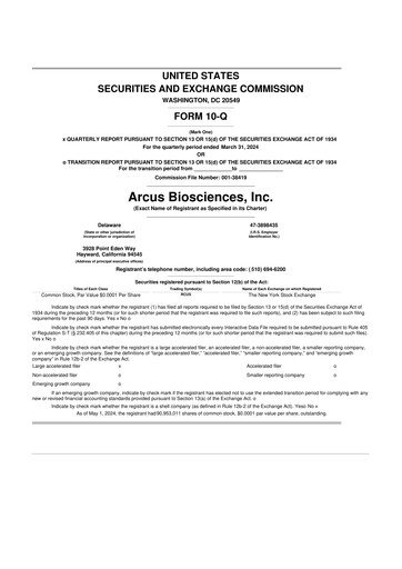Thumbnail Arcus Biosciences
 10-Q Quarterly Report FY2024 