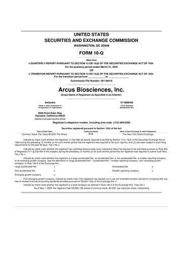 Thumbnail Arcus Biosciences
 10-Q Quarterly Report FY2025 