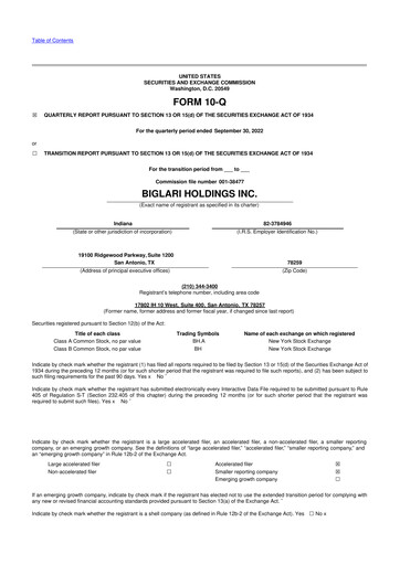 Thumbnail Biglari 10-Q Quarterly Report FY2022 