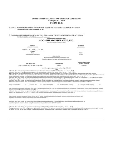 Thumbnail Goosehead Insurance
 10-K Annual Report 2023
