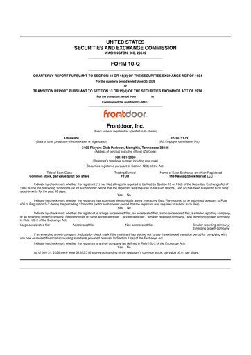 Thumbnail Frontdoor 10-Q Quarterly Report FY2026 
