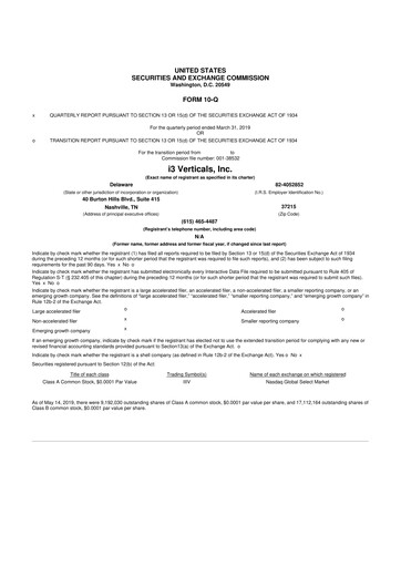 Thumbnail i3 Verticals 10-Q Quarterly Report FY 