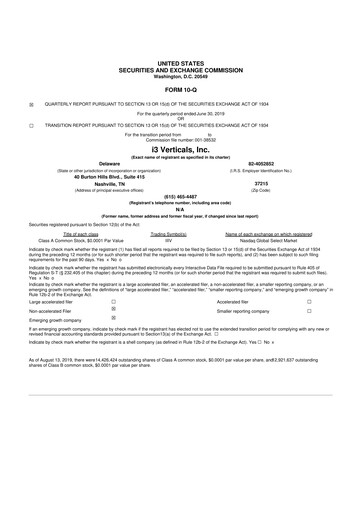 Thumbnail i3 Verticals 10-Q Quarterly Report FY 