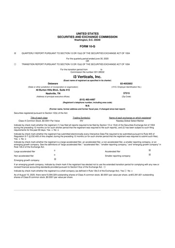 Thumbnail i3 Verticals 10-Q Quarterly Report FY 