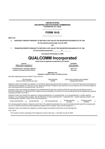 Thumbnail QUALCOMM 10-Q Quarterly Report FY2022 