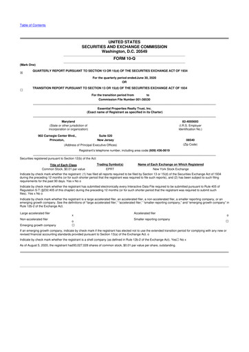 Thumbnail Essential Properties Realty Trust 10-Q Quarterly Report FY2020 