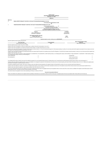 Thumbnail Essential Properties Realty Trust 10-K Annual Report 2024