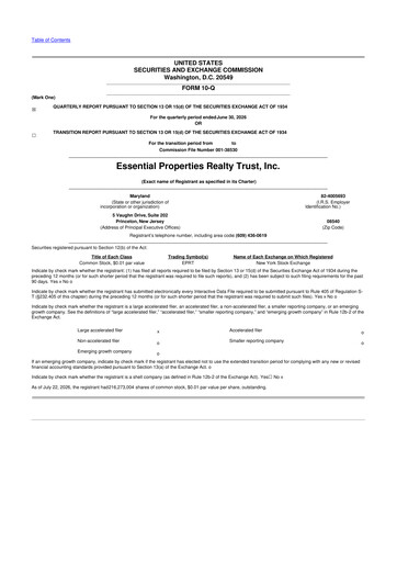 Thumbnail Essential Properties Realty Trust 10-Q Quarterly Report FY2026 