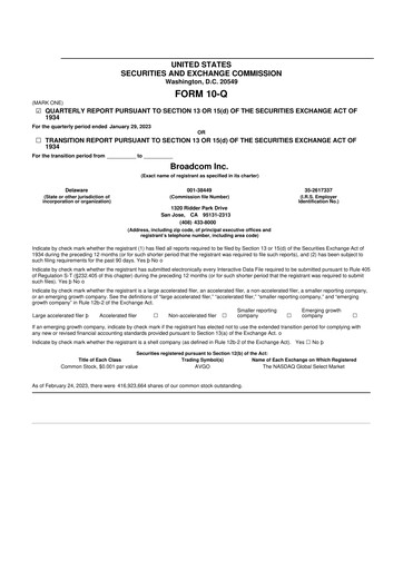 Thumbnail Broadcom 10-Q Quarterly Report FY2023 