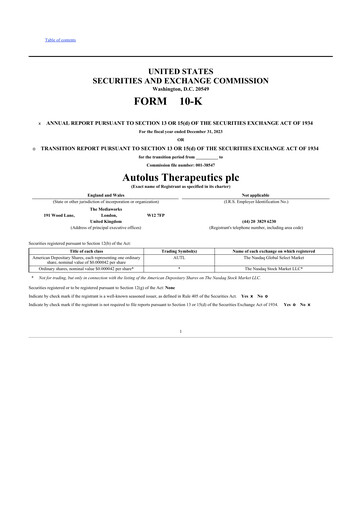 Thumbnail Autolus Therapeutics 10-K Annual Report 2023