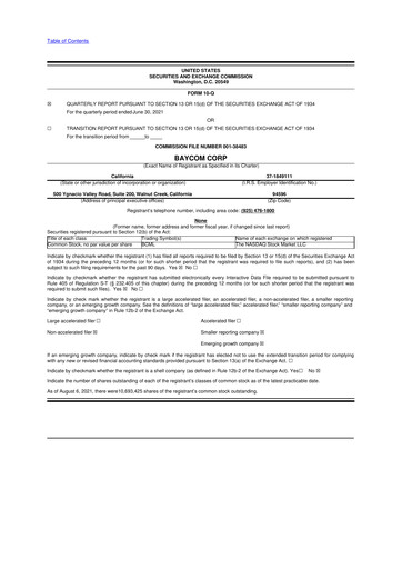 Thumbnail BayCom (United Business Bank) 10-Q Quarterly Report FY2021 