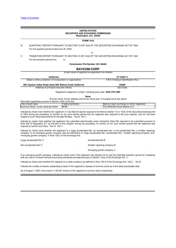 Thumbnail BayCom (United Business Bank) 10-Q Quarterly Report FY2024 
