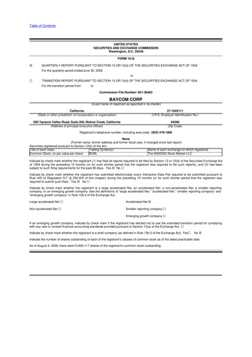 Miniature BayCom (United Business Bank) 10-Q Rapport trimestriel 2026 
